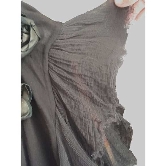 Valentino Couture Elegant Romantic Evening Tulle Flutter Sleeve Flowy XL Top - Picture 6 of 15